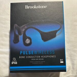 Brookstone Pulse Wireless Bone Conduction Headphones - Black and Blue